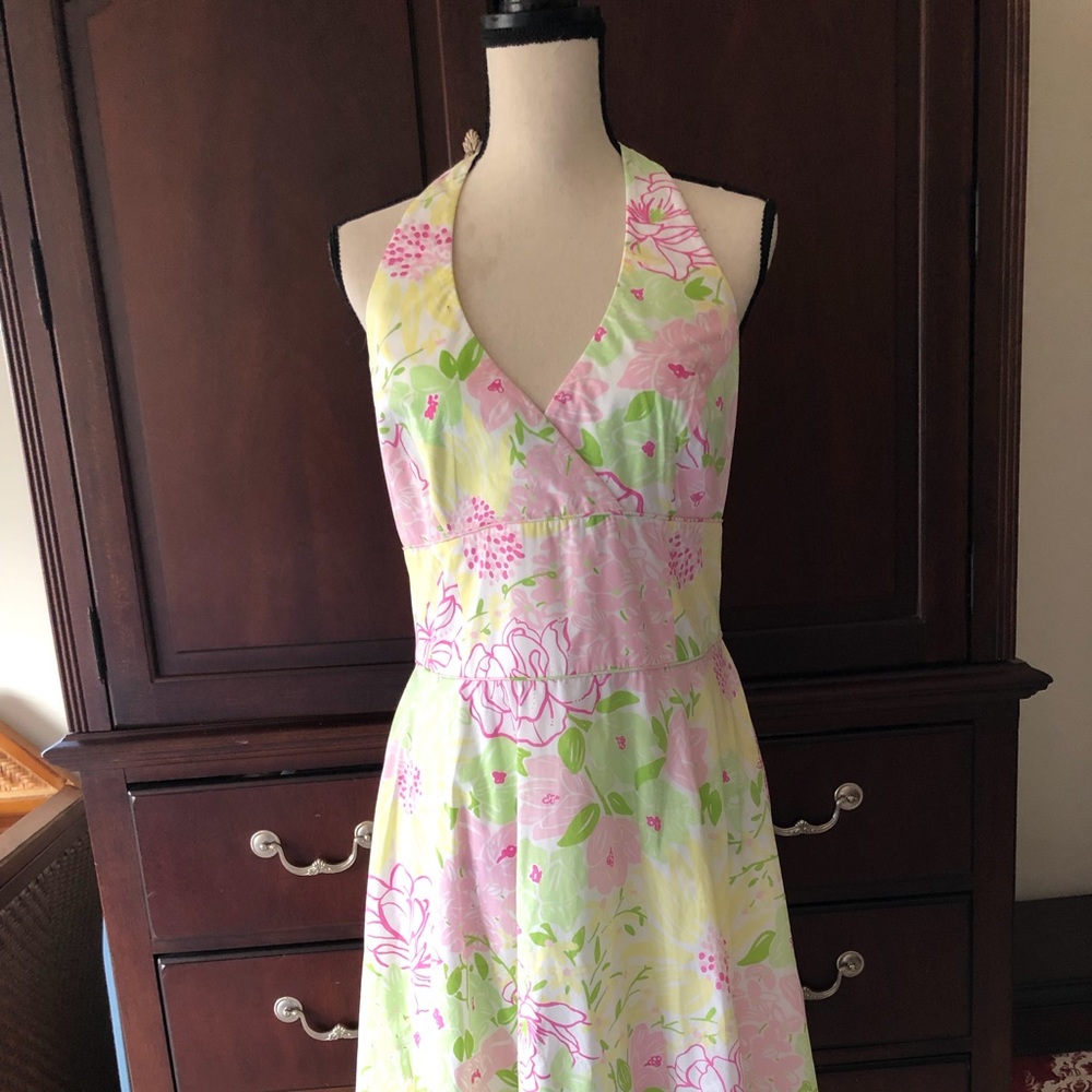 Lilly Pulitzer halter dress.